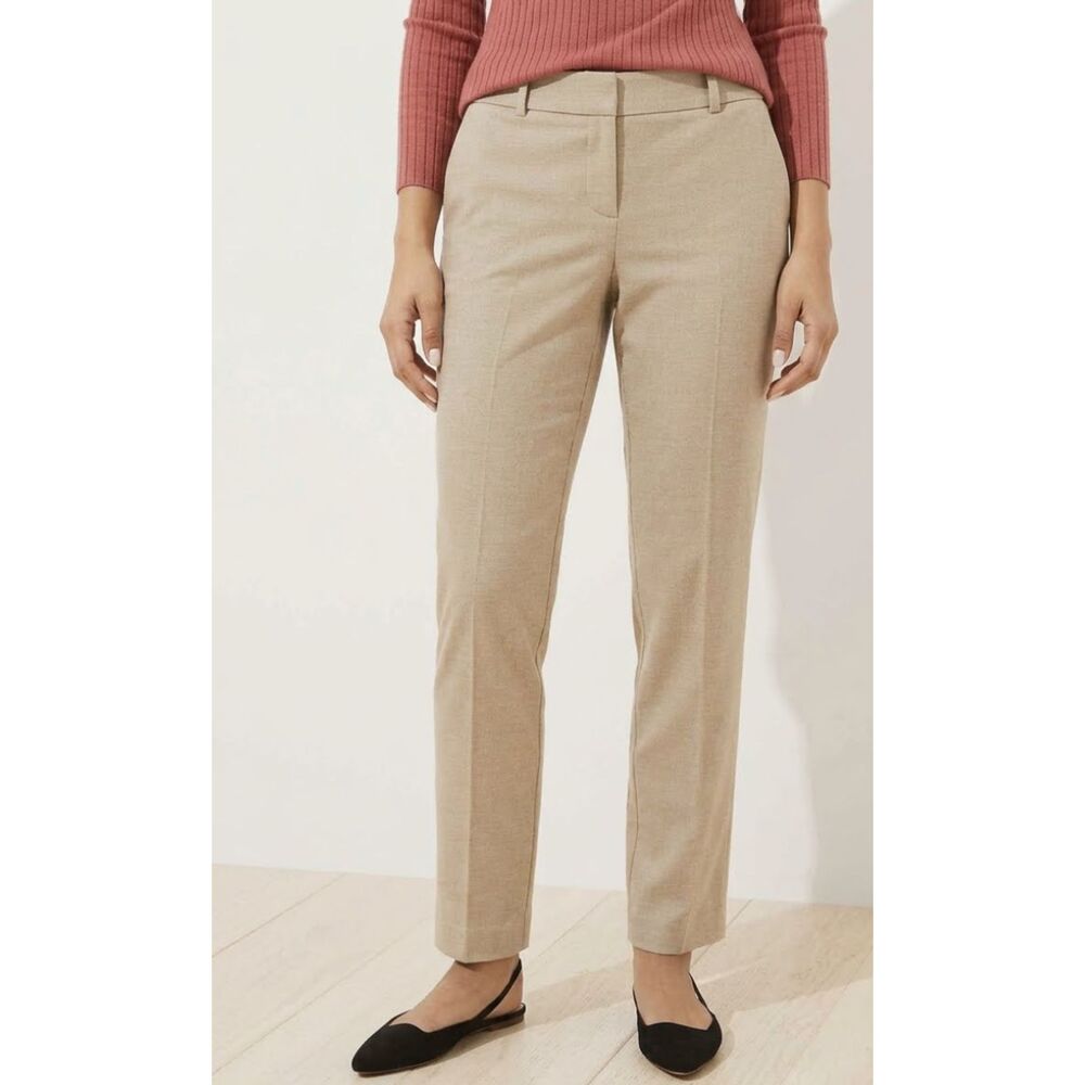 New LOFT Brushed Flannel Slim Stretch Waist Pencil Pants Women's Size Small